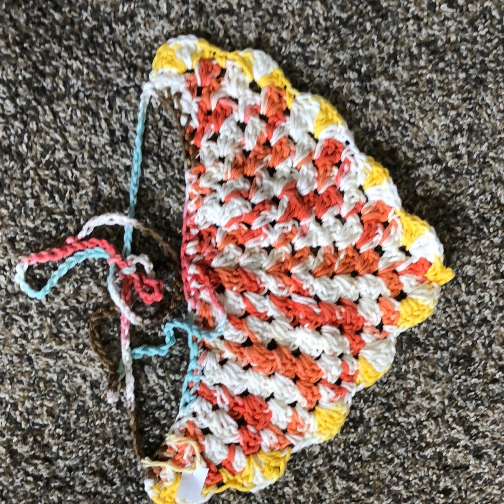 Colorful Crochet Dog Bandanna.